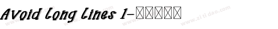 Avoid Long Lines 1字体转换